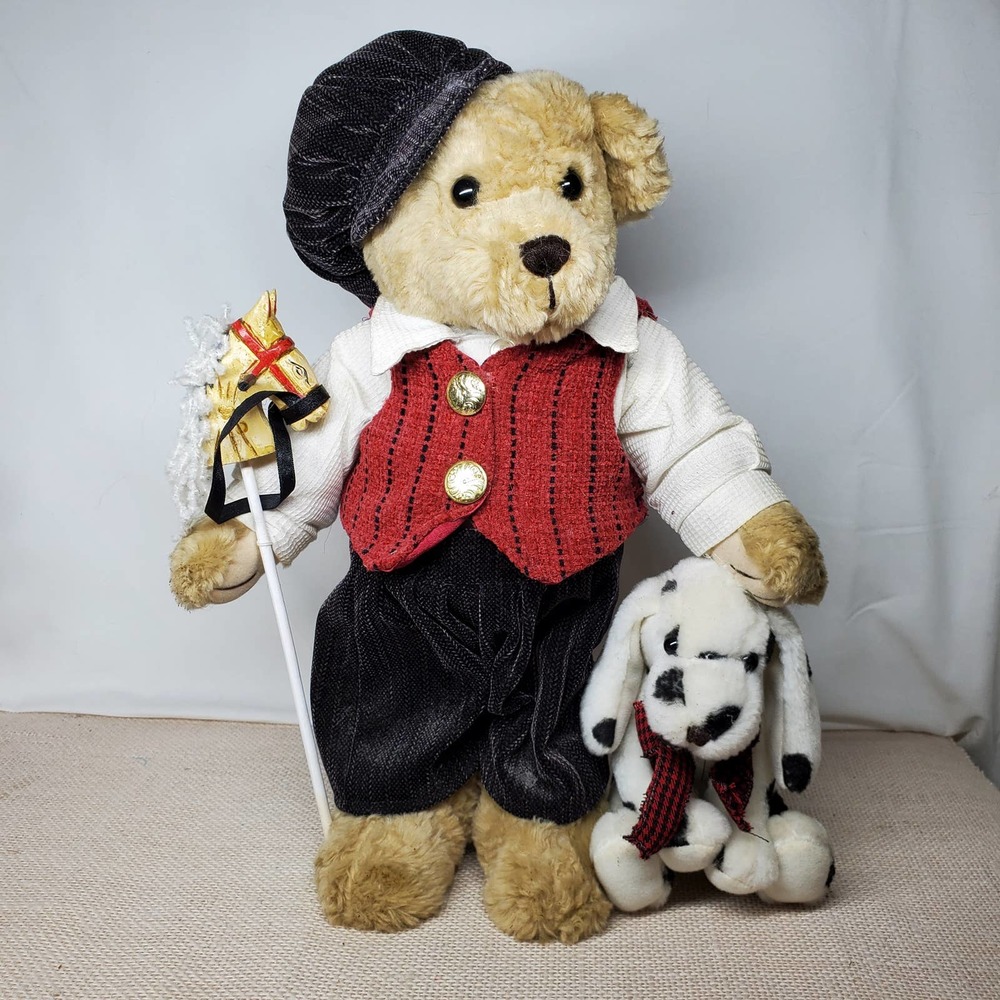 Creative designs vested standing Newsboy bear Dalmatian dog horse stick